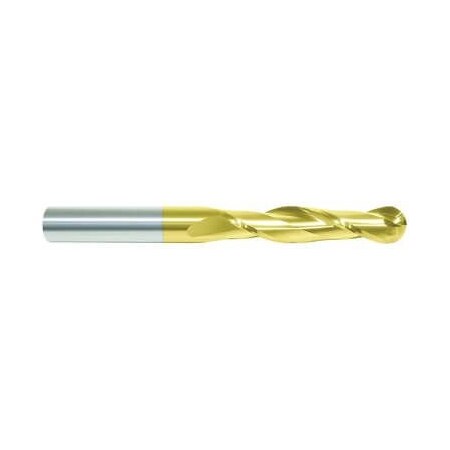 Morse Single End Mill, Ball Nose Center Cutting Extended Length, Series 5952G, 12 Cutter Dia, 6 Overal 92576